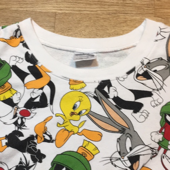 Looney Tunes Sweatshirt Youth Sz Large (Fits Men Medium) Fleece Lined Crew Neck - Picture 4 of 11